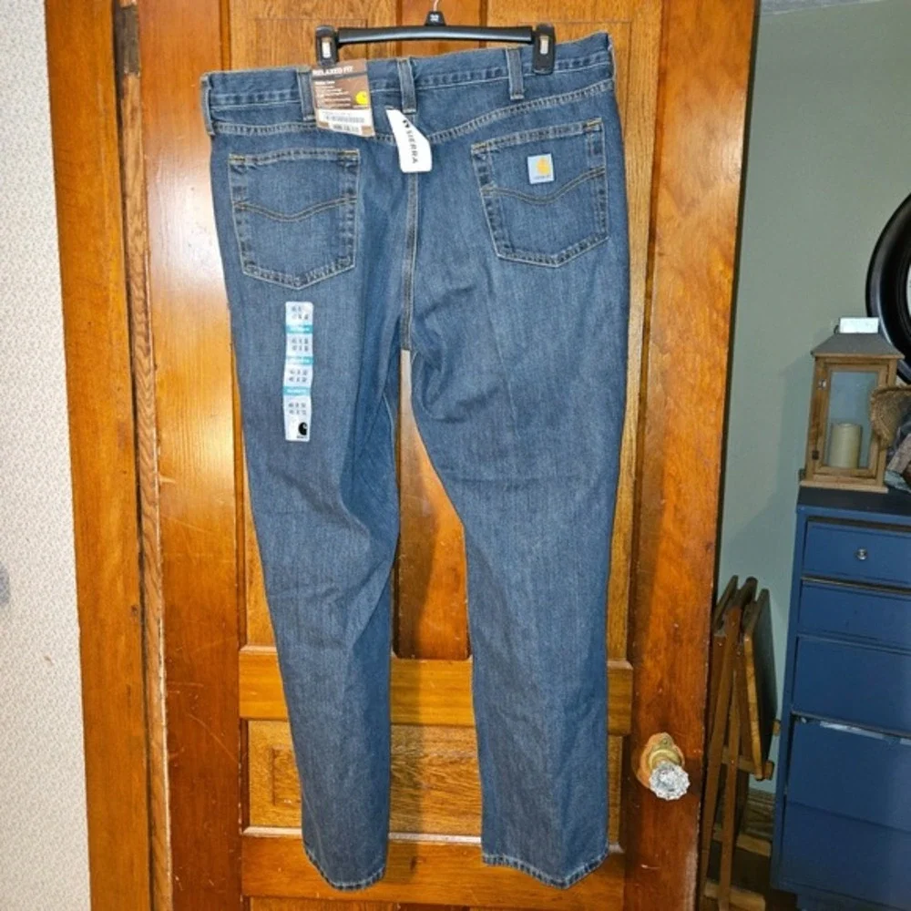 Carhartt Mens 40x32 Relaxed Fit Holter Jean Blue‎ Denim Work Pants BD1483-M NWT